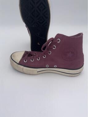 Converse Chuck Taylor Size 8.5 All Star High Top Sneakers Burgundy Suede